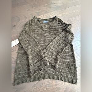 Hudson Gray olive green over sized sweater size medium large pull over knit
